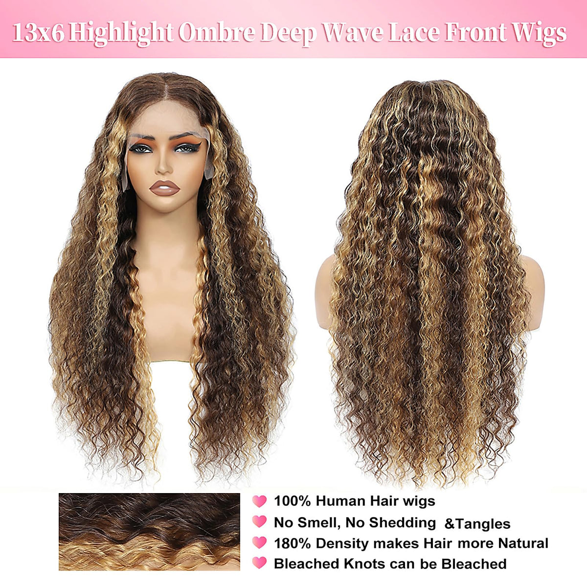 Aimking virgin Brazilian deep wave hair offers versatile styling and long-lasting use.