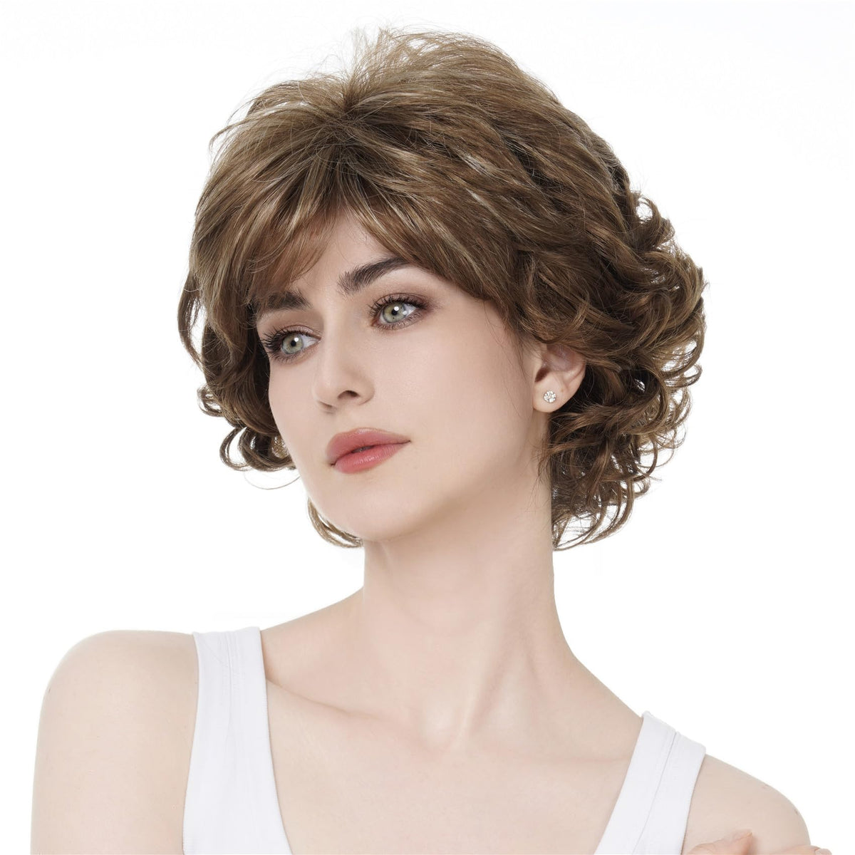 Aimole light reddish golden brown with highlights enhances everyday styling.