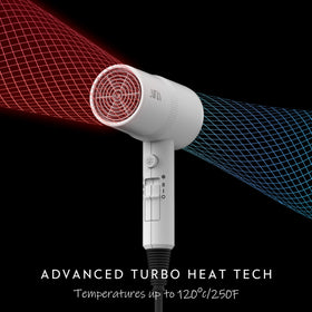 Aina hair dryer ceramic coating promotes even heat and frizz reduction