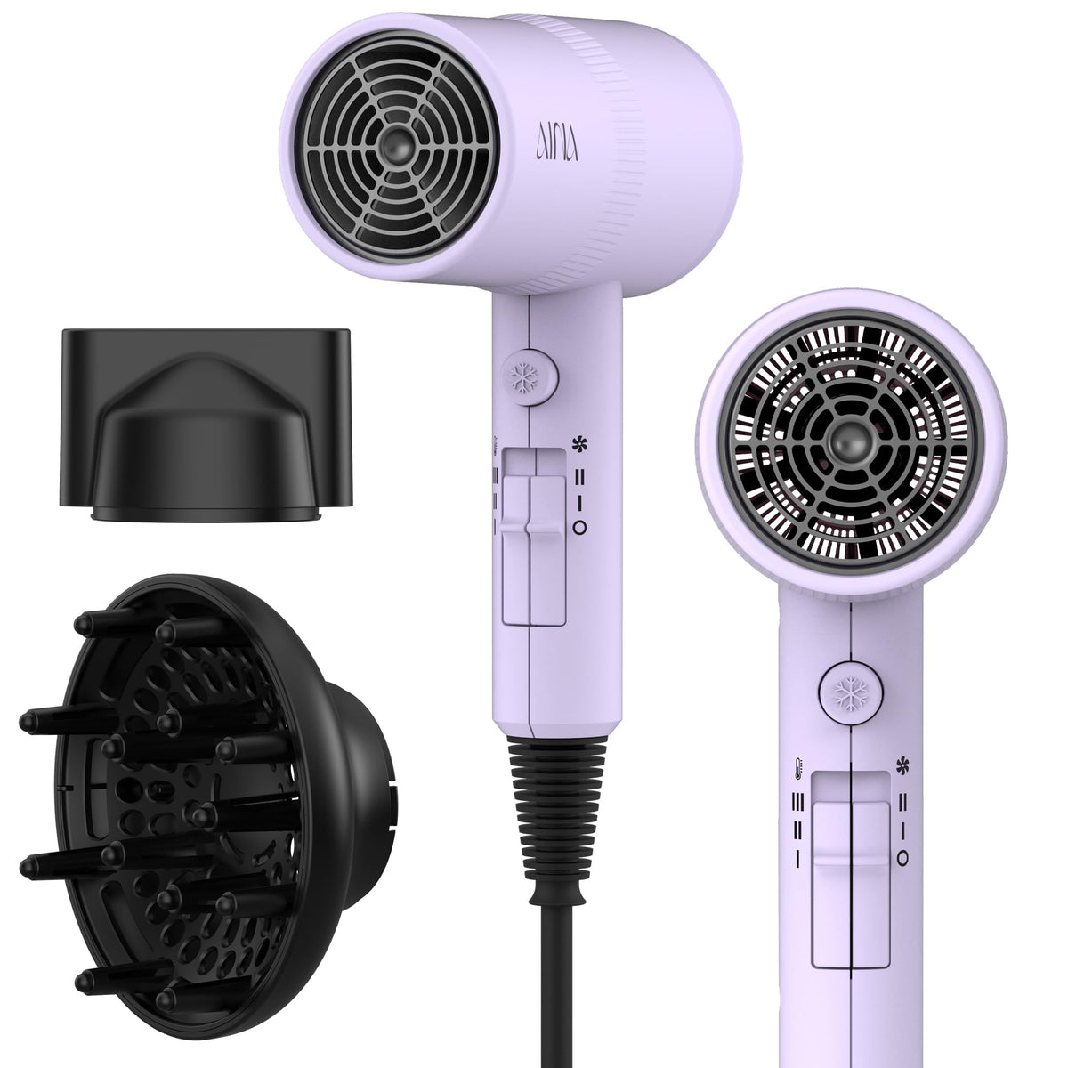 AINA hair dryer diffuser attachment for even heat and frizz control