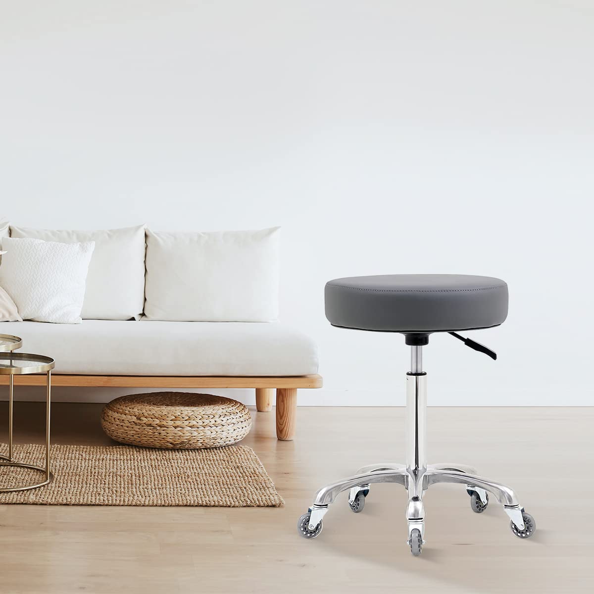 Ainilaily seat closeup leather 14-2 inch diameter highlighting comfort and lasting materials.