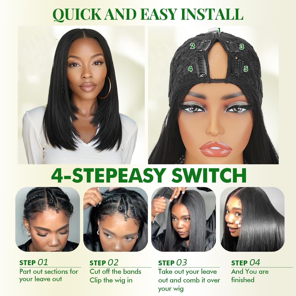 Ainmeys v Part Bob Wig back view highlights a full silhouette for dramatic looks.
