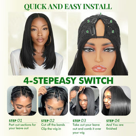 Ainmeys v Part Bob Wig back view highlights a full silhouette for dramatic looks.