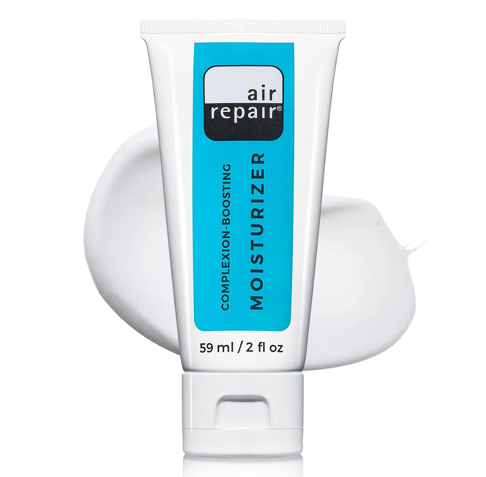 Air Repair Complexion Boosting Moisturizer bottle showcases hydrating formula for dry skin
