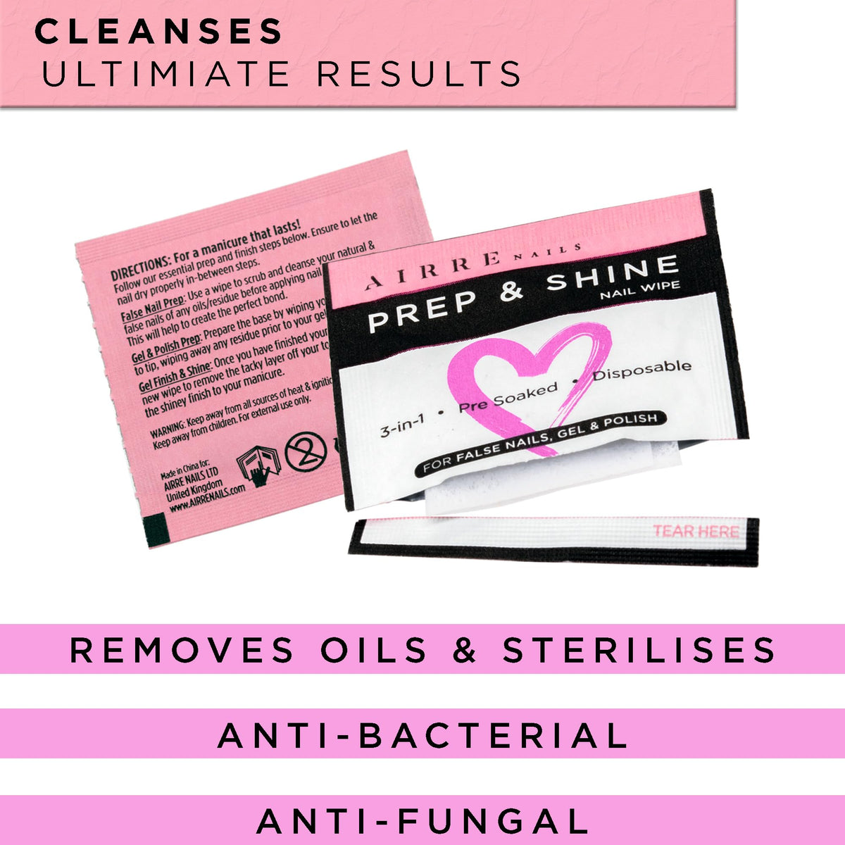 AIRRE NAILS oil-free finish ideal for clean bonding ready nails.