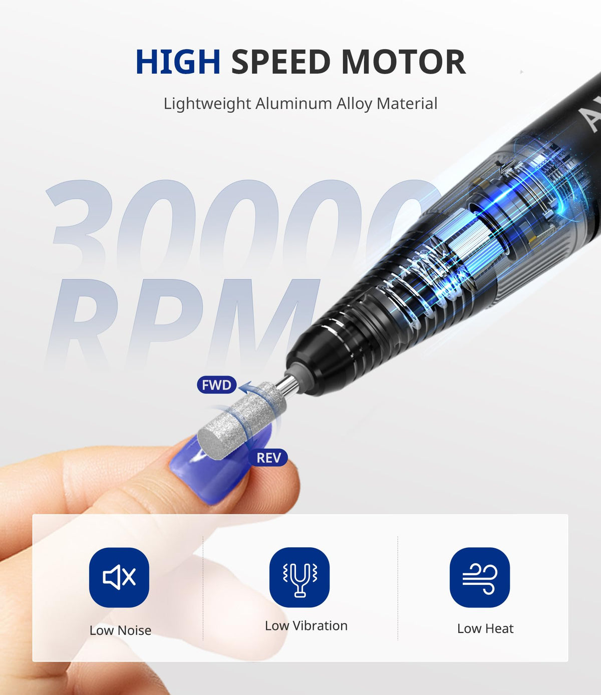 AirSEE lightweight aluminum handpiece comfortable during long sessions