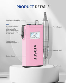 Airsee aluminum handpiece for lightweight, comfortable operation.