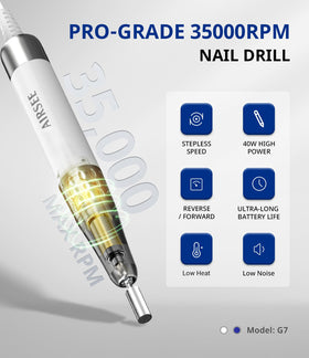 AirSee nail drill battery indicator shows remaining power at a glance.