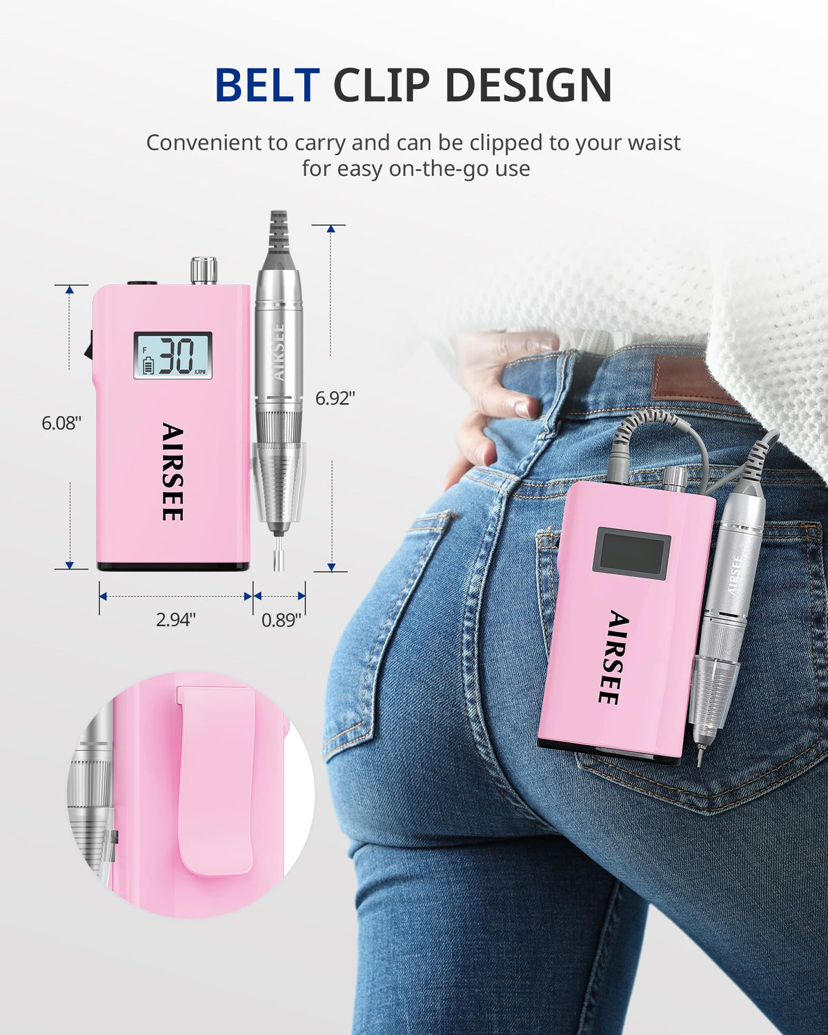 Airsee cordless operation ideal for salon or home use.