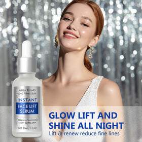 AiRunTech Instant Face Lift Serum dropper close-up ready for precise application