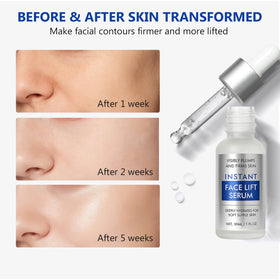 AiRunTech Instant Face Lift Serum on neck area demonstrating tightening effect