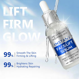 AiRunTech Instant Face Lift Serum applied to jawline showing a lifted look