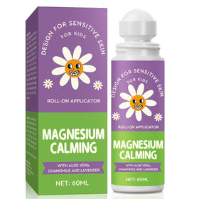 AiRunTech Magnesium Lotion for Kids roll-on bottle for easy, mess-free calming nights.