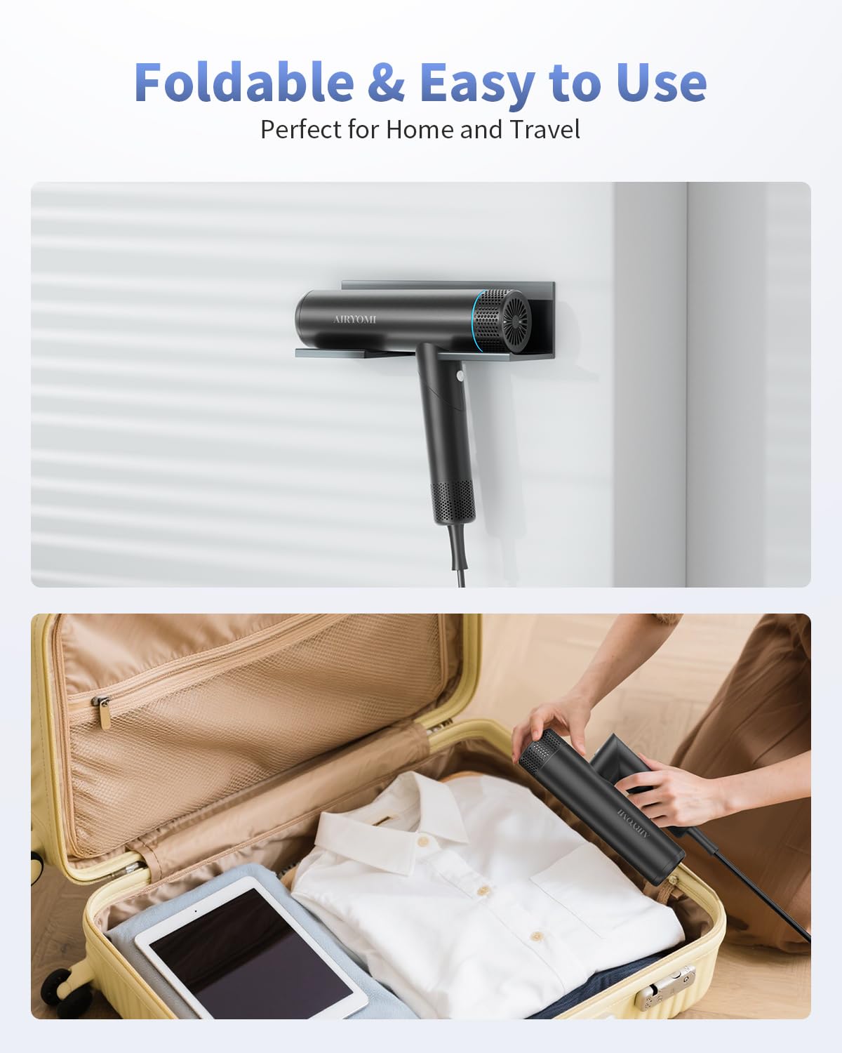Airyomi diffuser attachment for even heat and softer styling.