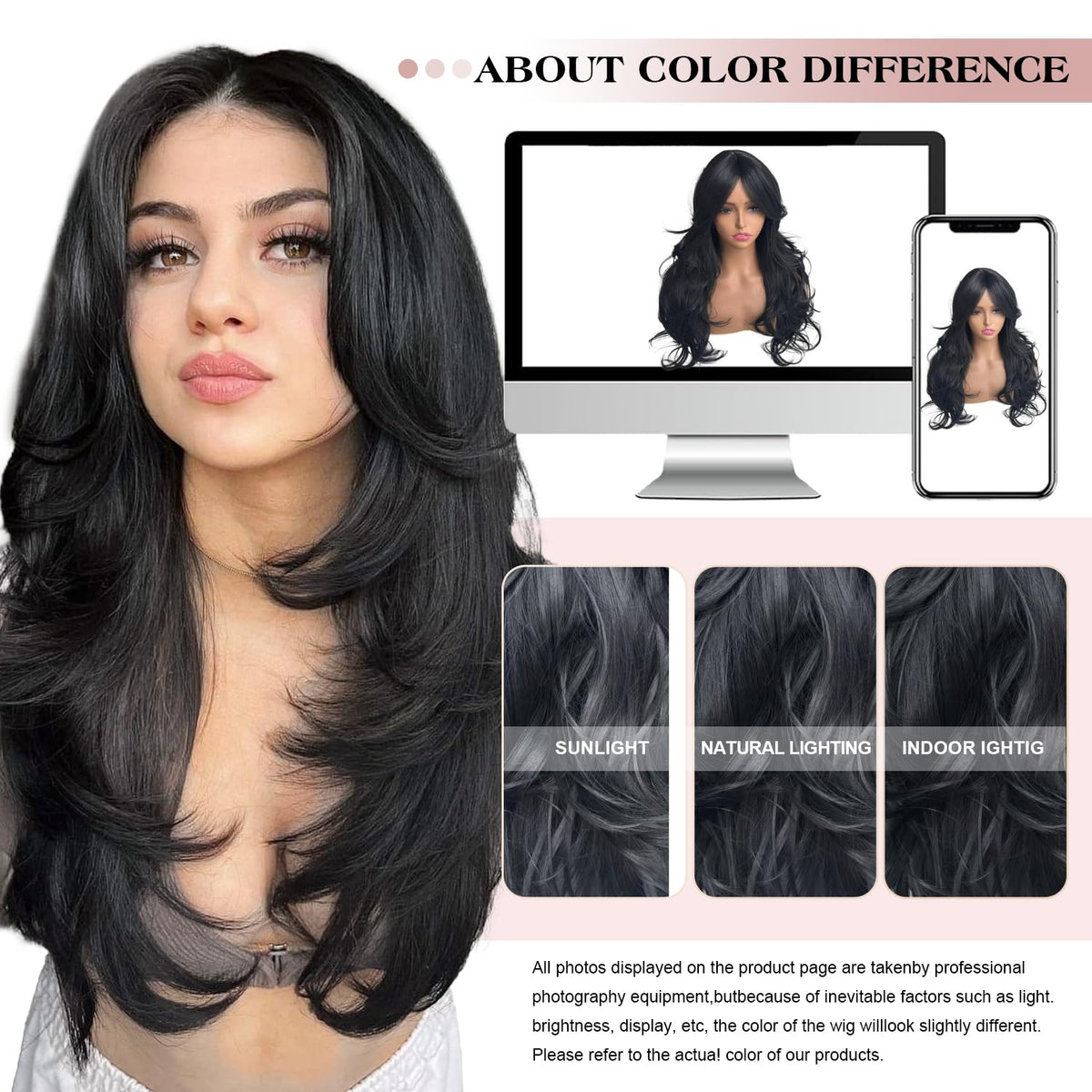 Aisaide wig color may vary with lighting.