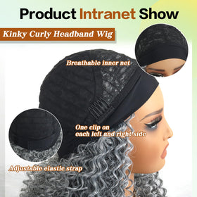 Aisaide headband wig shows dense curls with tangle-resistant texture.