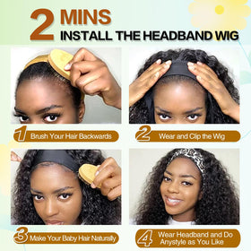 Aisaide kinky curly headband wig suitable for all-day comfort and daily wear.
