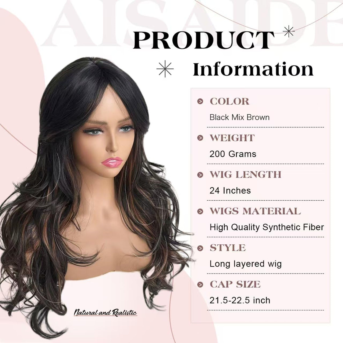 Aisaide synthetic wig texture soft feel and easy maintenance for busy mornings.