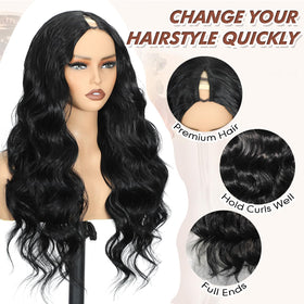 Aisaide V Part Wig clip-in 24 inch adds dramatic length quickly