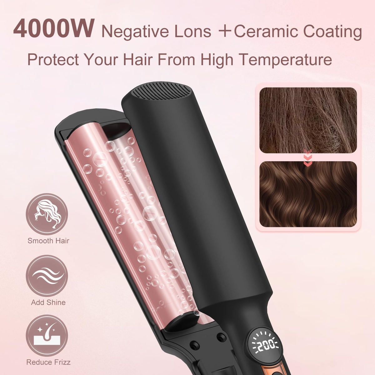 AISEELY Waver heats up in 30 seconds for fast styling