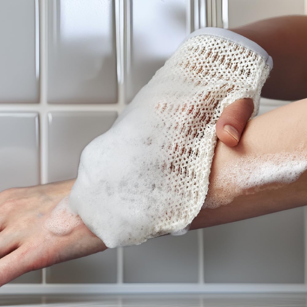aisen lather-friendly glove pairs with soap for smooth cleansing.