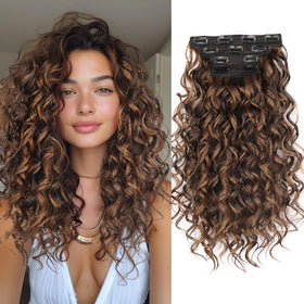 AISI BEAUTY Bouncy Curly clip-in extensions with seamless wefts for natural blend