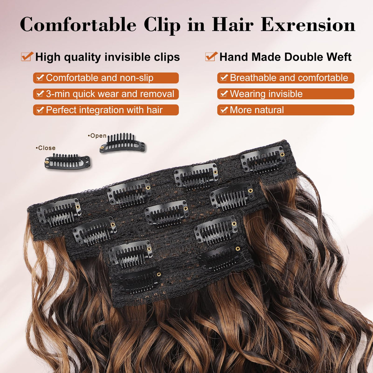 Soft, lightweight curls with a silky feel and low shine