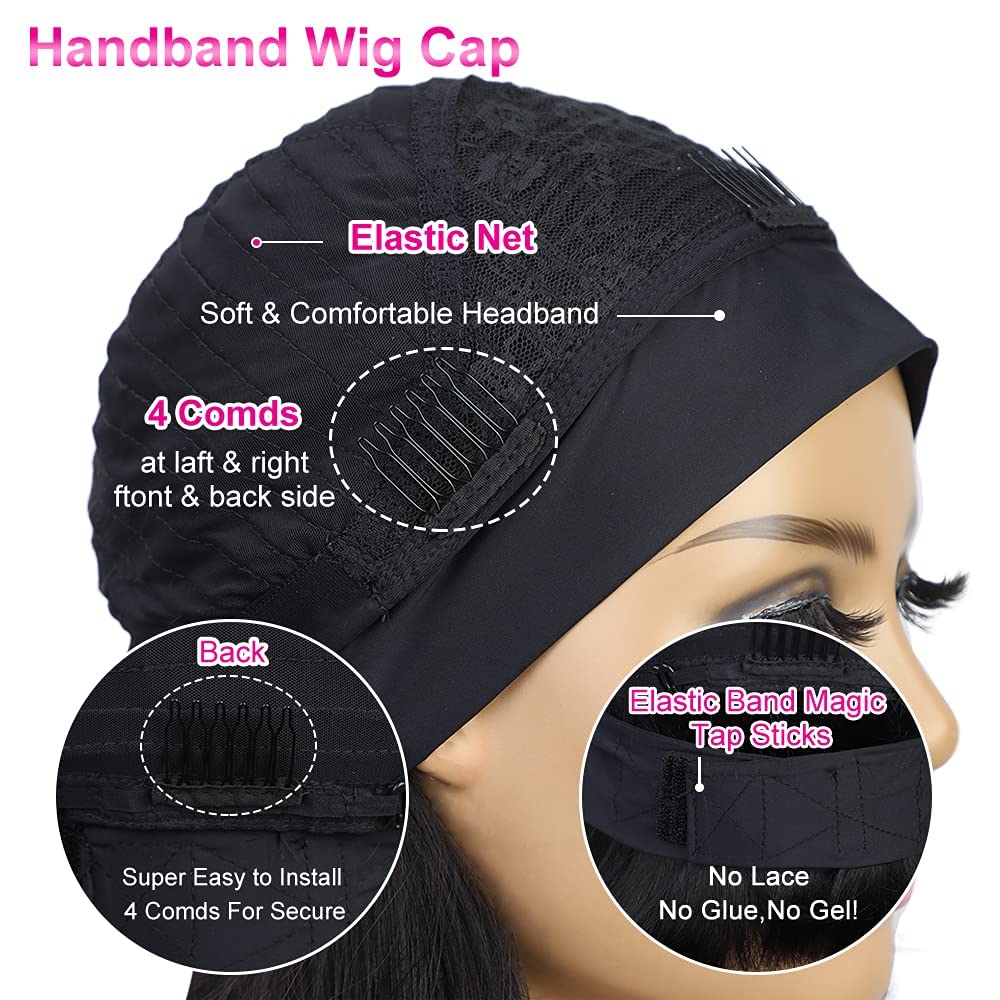 AISI Bob headband wig with four combs for stable attachment.