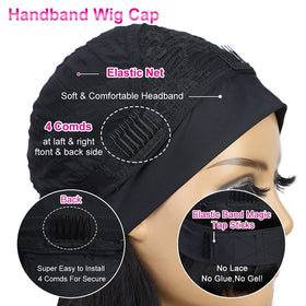 AISI Bob headband wig with four combs for stable attachment.