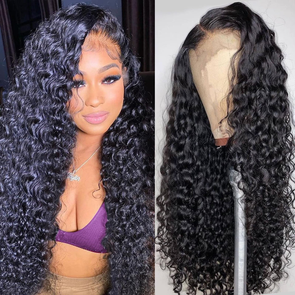 AISI deep wave wig with 4x4 closure offering natural movement