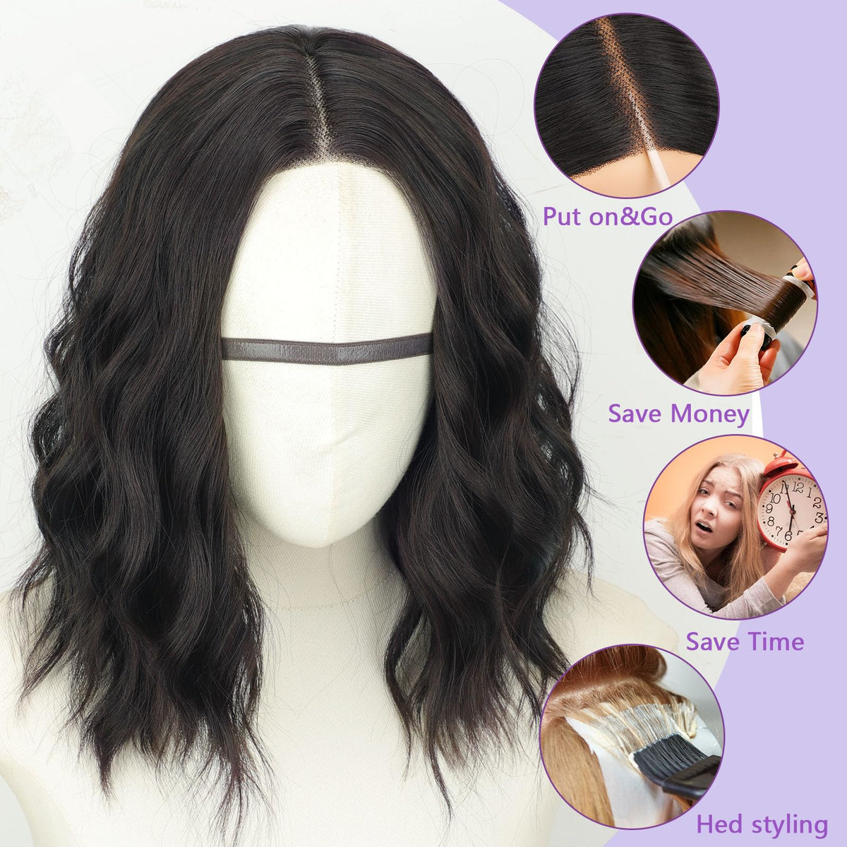 AISI HAIR auburn wig mid-length bob styling versatility