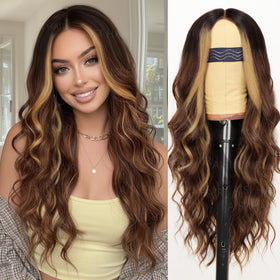 AISI HAIR brown highlight wig with lace front offers a natural daily look.