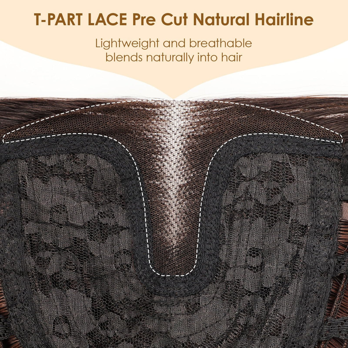 AISI HAIR daily-wear wig in chestnut, 18 inches, pairs with everyday outfits.