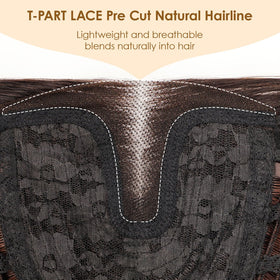 AISI HAIR daily-wear wig in chestnut, 18 inches, pairs with everyday outfits.
