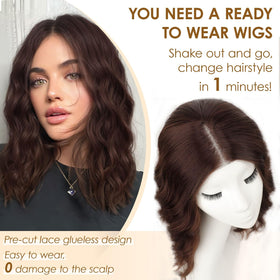 AISI HAIR glueless cap 18-inch wig for quick, comfortable fitting.