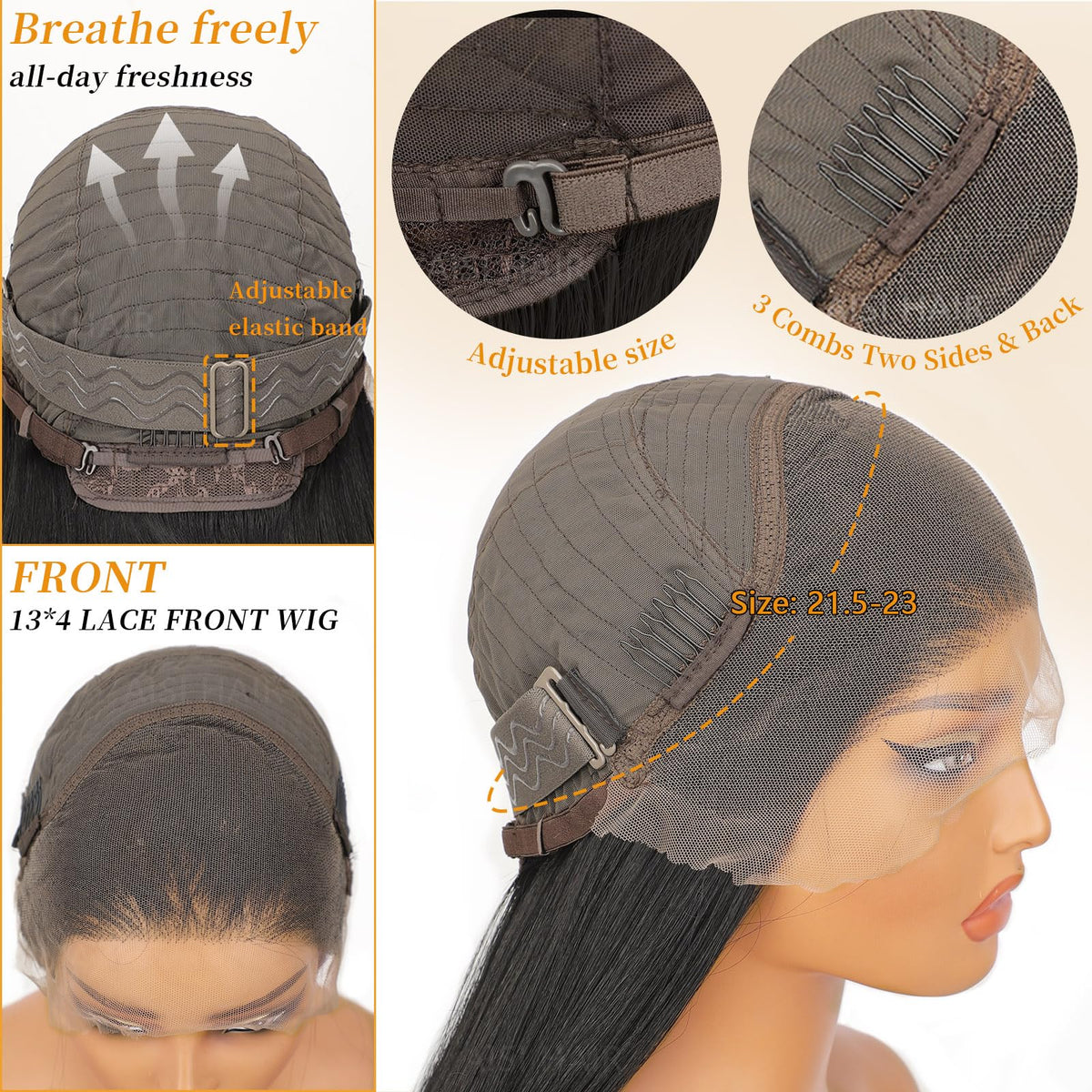 AISI HAIR HD lace front wig blends with skin tone for discreet wear