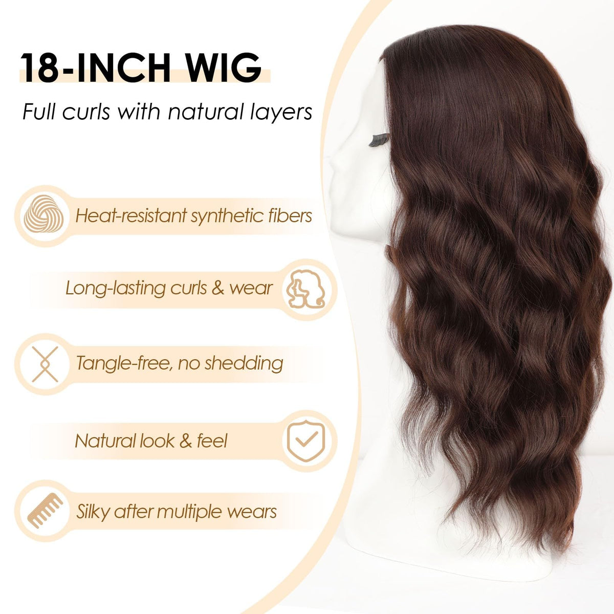AISI HAIR 0.08mm lace hairline 18-inch wig for natural look up close.