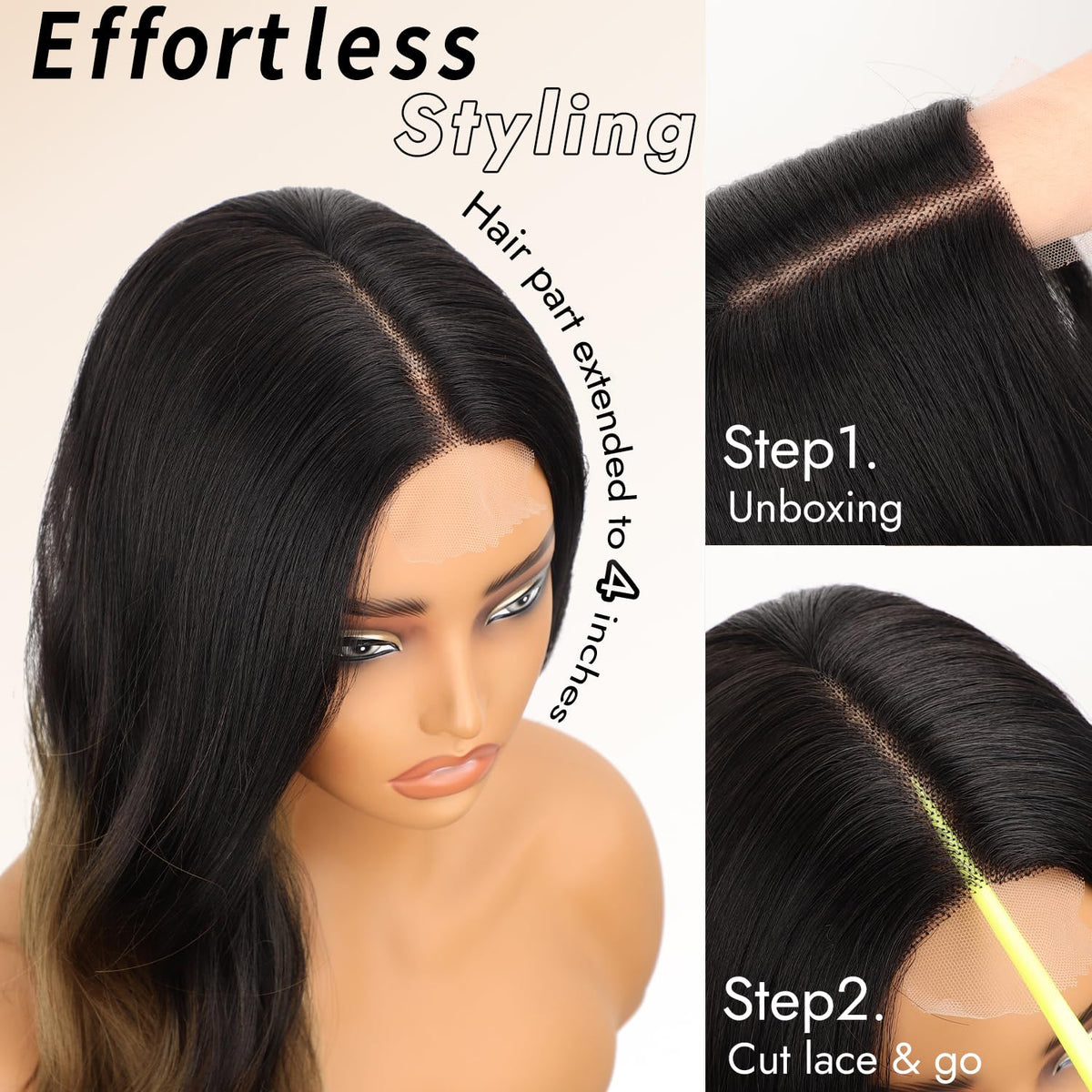 AISI HAIR lace-front wig for natural appearance and glue-free wear.