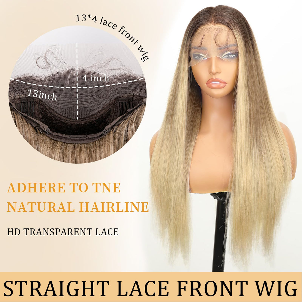 AISI HAIR mixed-blonde color wig adding versatile shine