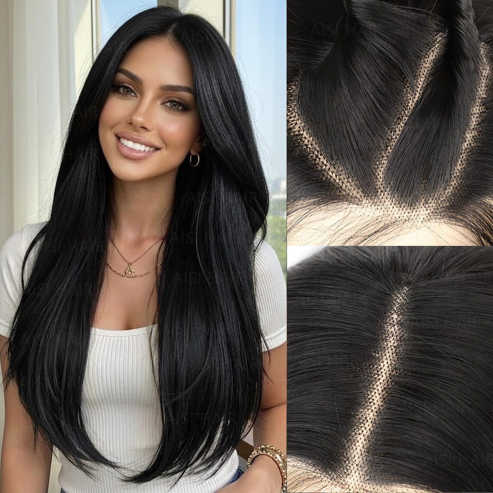 AISI HAIR straight lace front wig with 13x4 HD lace for natural look and easy styling