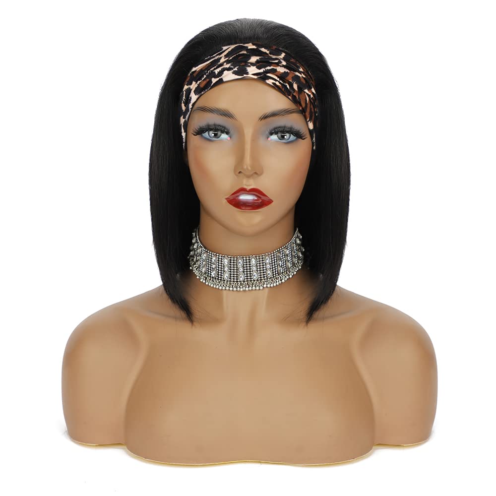 AISI headband bob wig hair texture close-up shows natural shine.