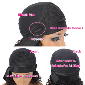 AISI headband wig 150 density showcases full, natural volume