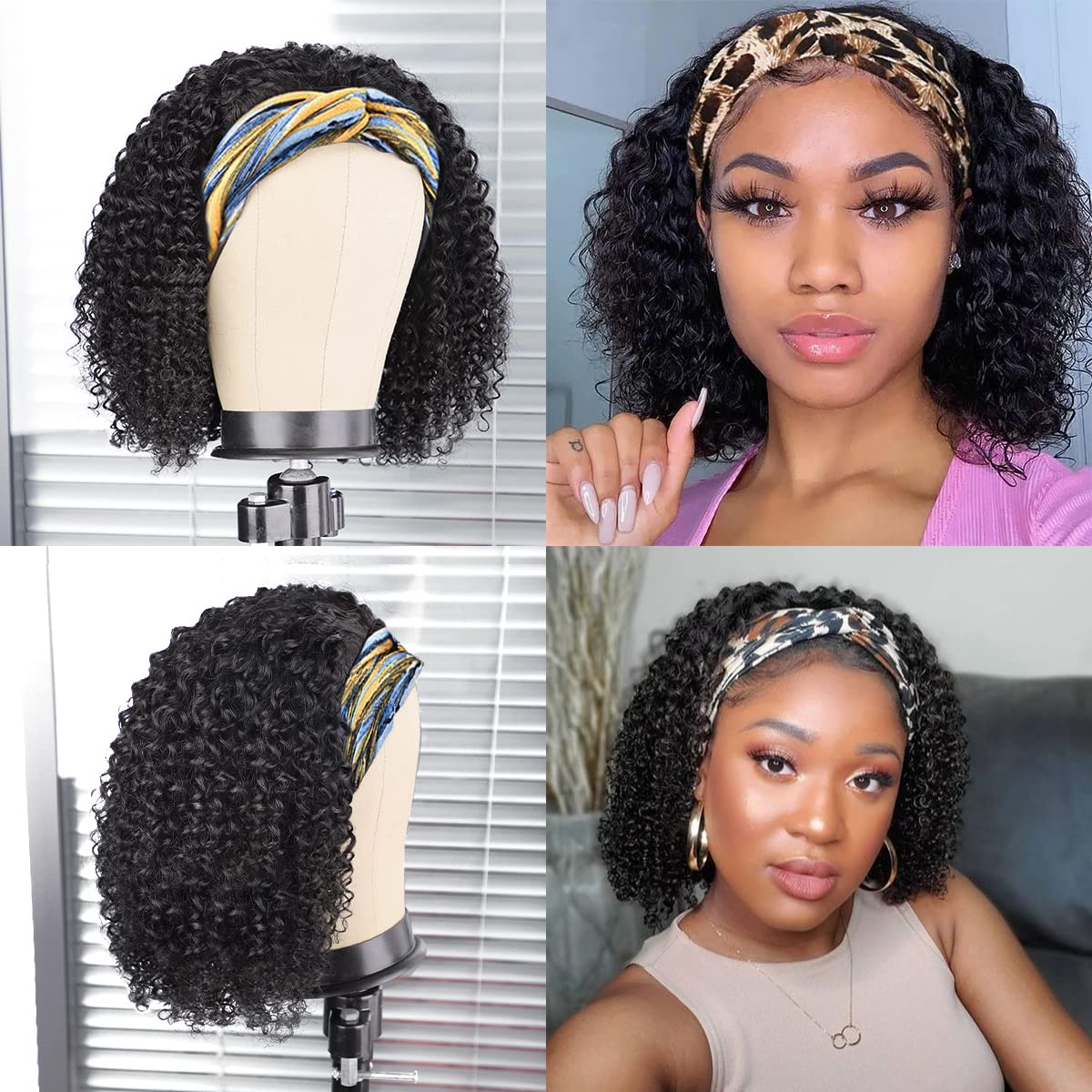 AISI headband wig natural hairline close-up for seamless blend