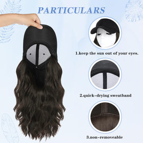 AISI QUEENS baseball-cap wig extensions back view with adjustable fit.