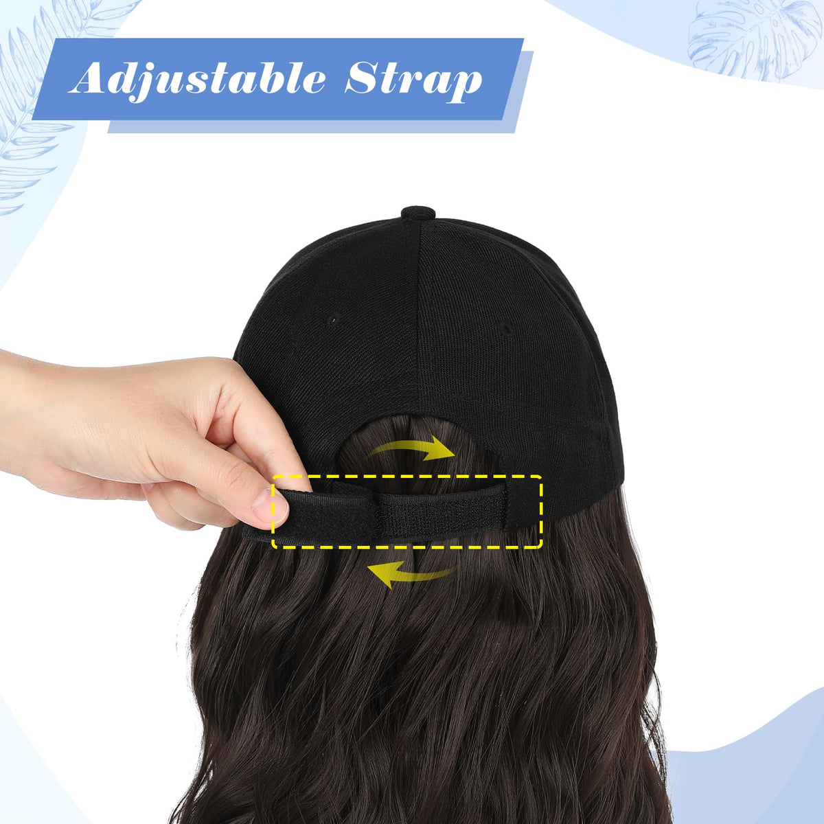 AISI QUEENS baseball-cap wig extensions close-up shows soft synthetic fibers.