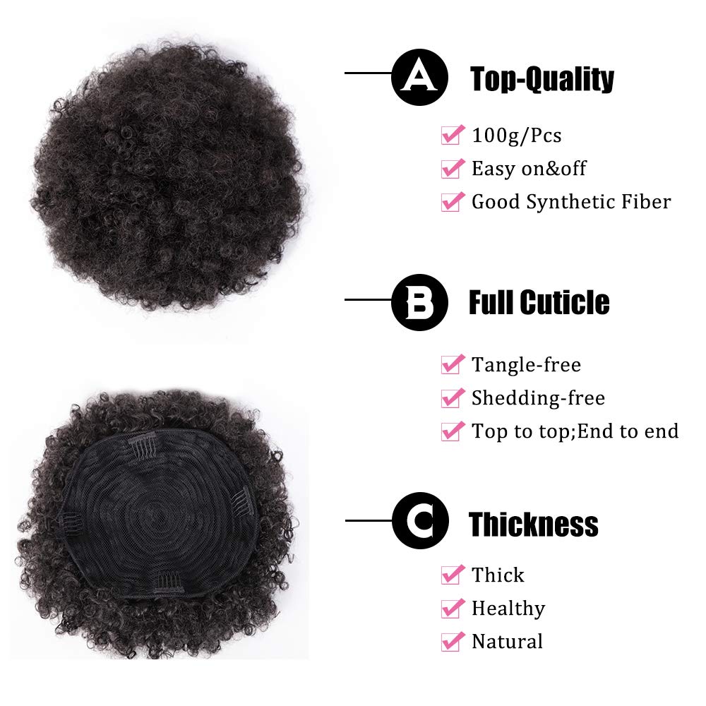AISI QUEENS front view afro puff for balanced, comfortable fit