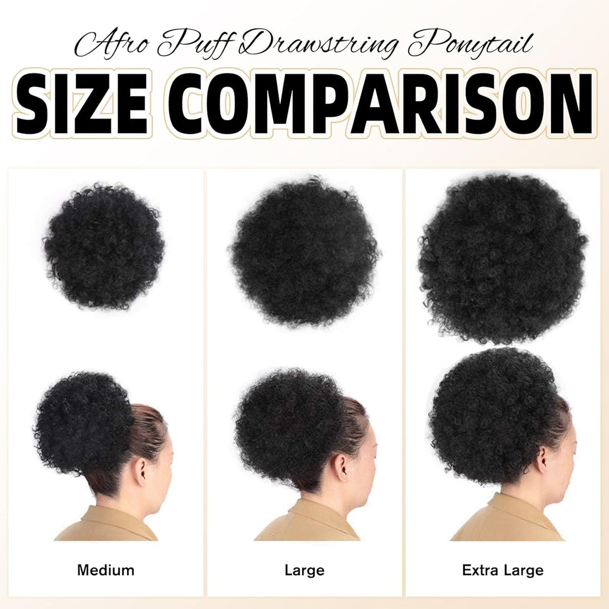 AISI QUEENS afro puff with clips showing secure attachment option