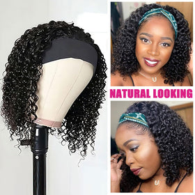 AISI QUEENS Headband Wig glueless design with Velcro for easy setup