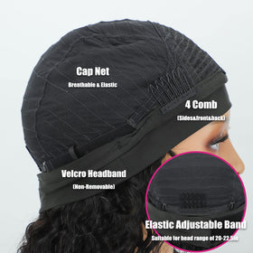 AISI QUEENS Headband Wig ice silk headband detail for secure fit