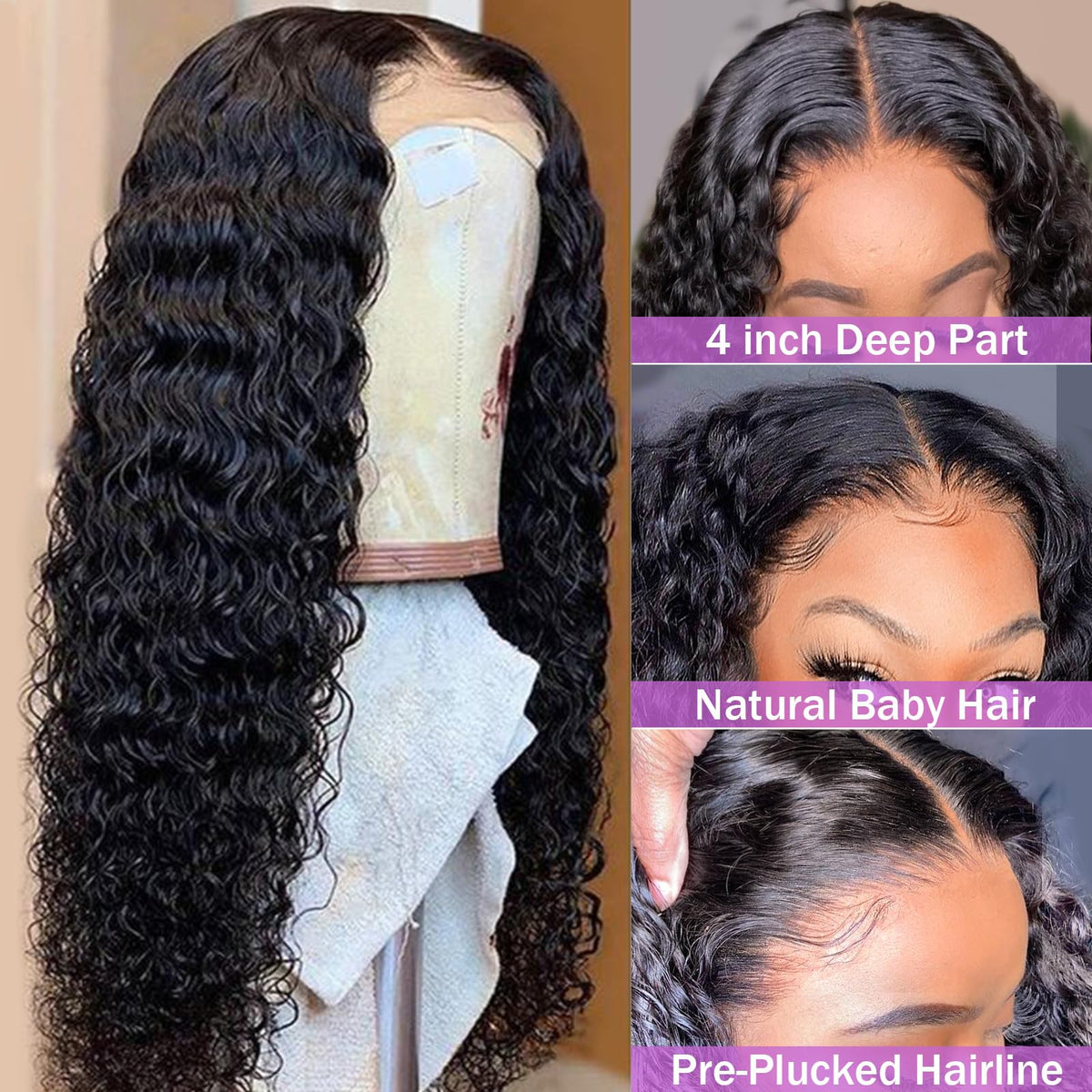 AISI wet and wavy lace front wig enabling versatile styling